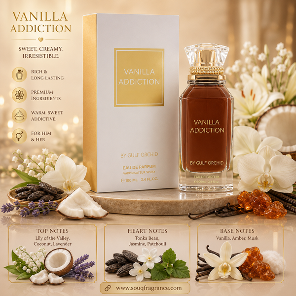 Vanilla Addiction Eau de Parfum 100ml by Gulf Orchid