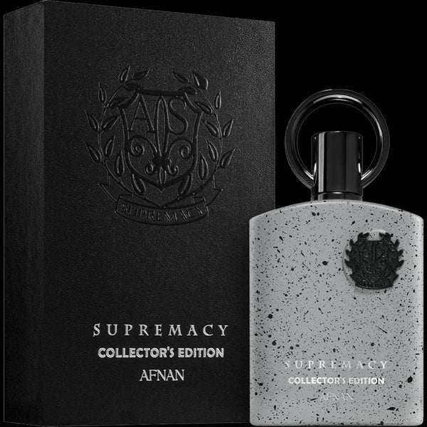 Supremacy Collector's Edition perfume bottle and packaging on a white background