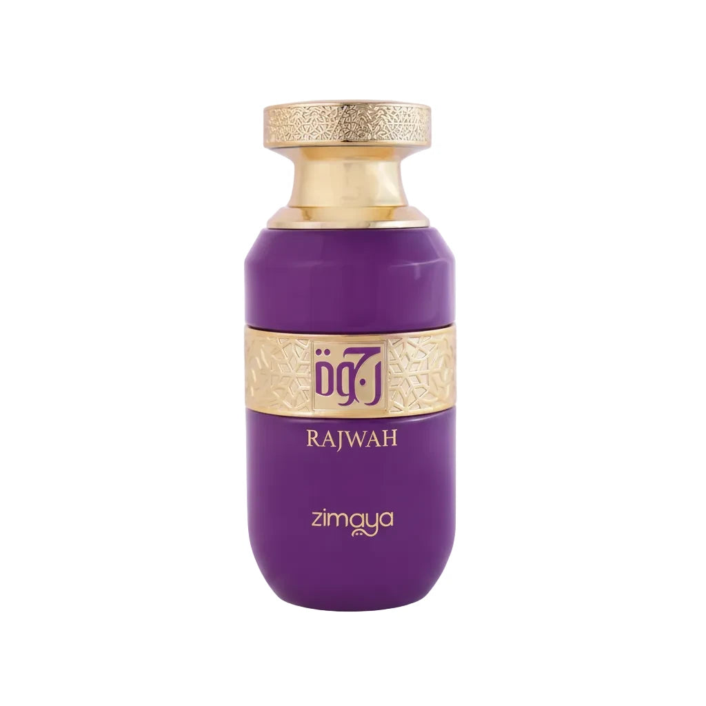 Rajwah Perfume by  'zimaya' branding on a white background